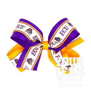 Large East Carolina Logo Ribbon Underlay Hair Bow