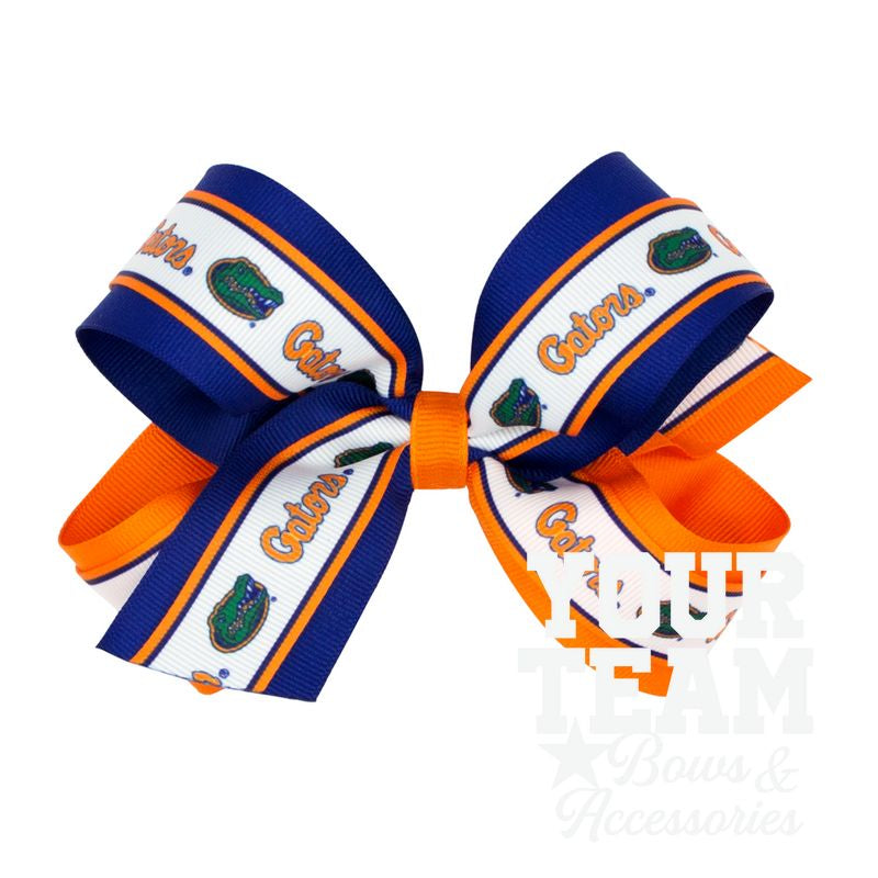 Large Florida Logo Ribbon Underlay Hair Bow