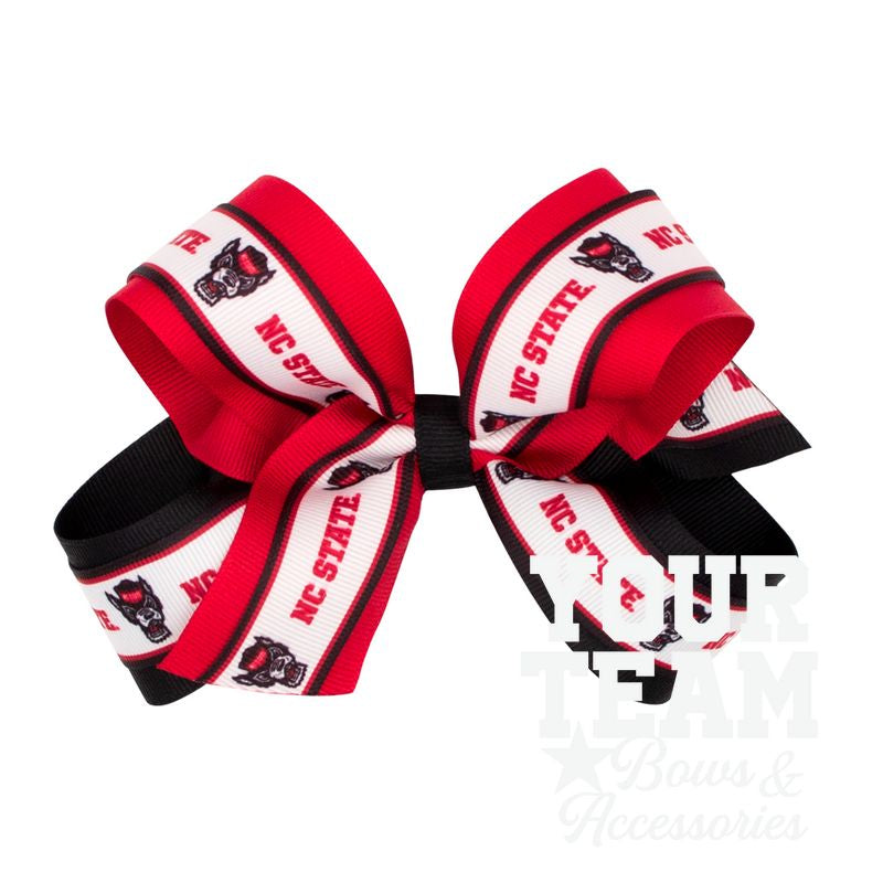 Large North Carolina State Logo Ribbon Underlay Hair Bow