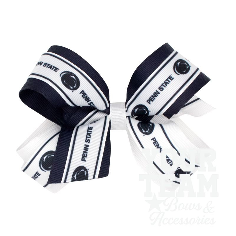 Large Penn State Logo Ribbon Underlay Hair Bow