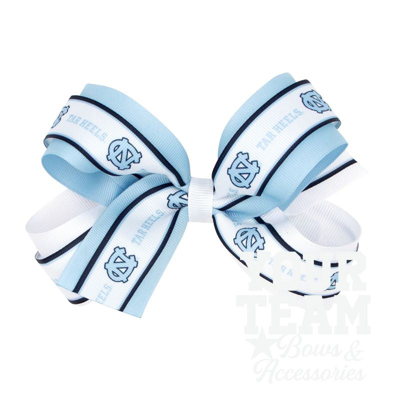 Large North Carolina Logo Ribbon Underlay Hair Bow