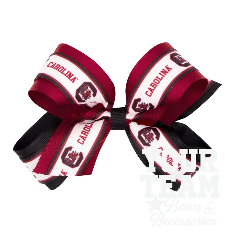 Large South Carolina Logo Ribbon Underlay Hair Bow