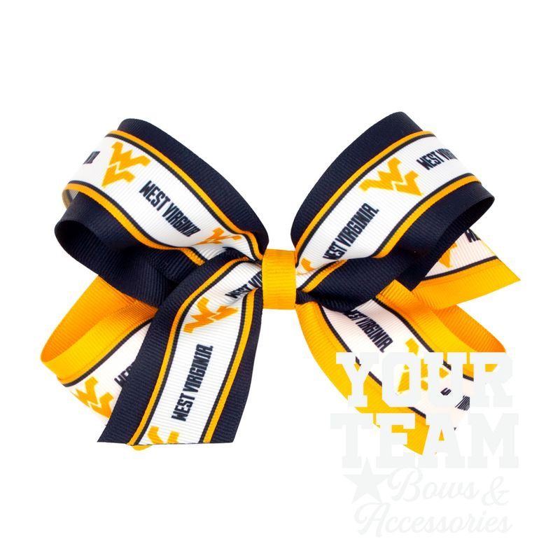 Large West Virginia Logo Ribbon Underlay Hair Bow