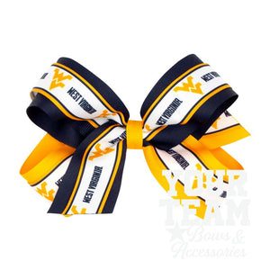 Large West Virginia Logo Ribbon Underlay Hair Bow