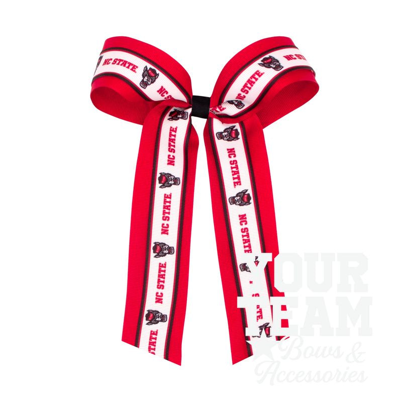 Large North Carolina State Logo Ribbon Underlay Hair Bow with Streamer Tails