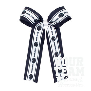 Large Penn State Logo Ribbon Underlay Hair Bow with Streamer Tails