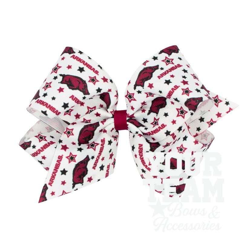 King Arkansas Logo Print Hair Bow