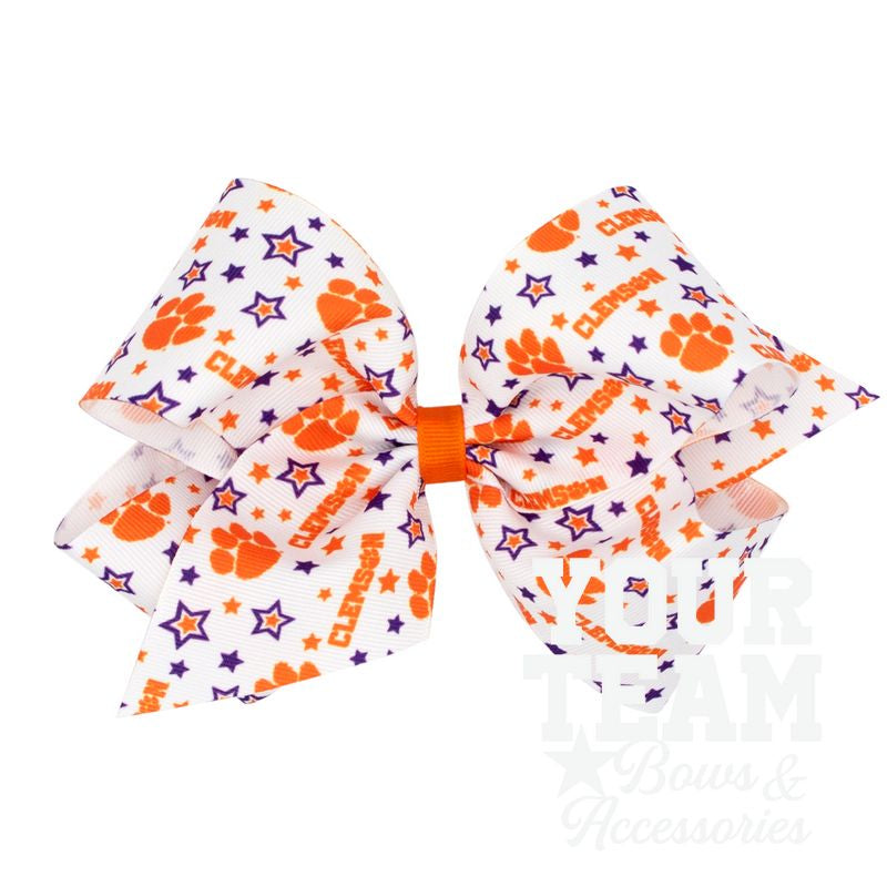 King Clemson Logo Print Hair Bow