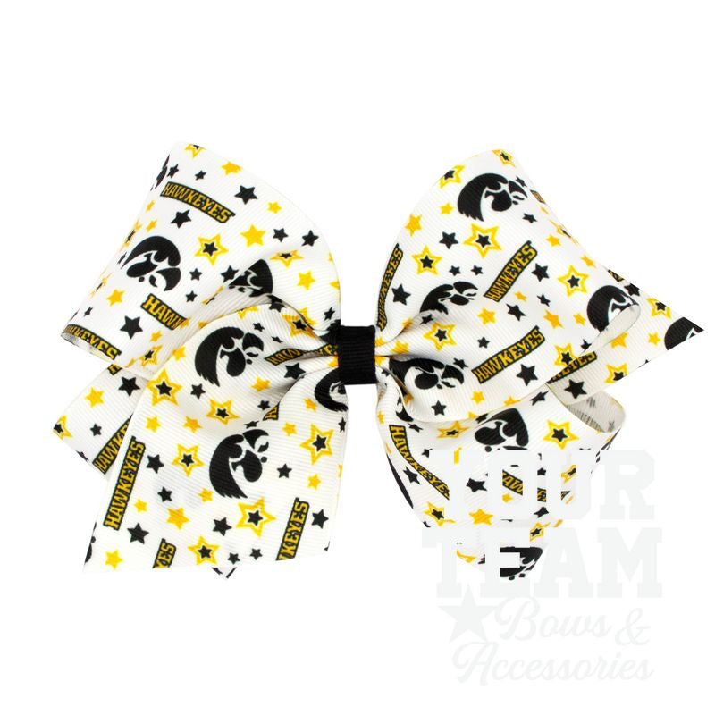 King Iowa Logo Print Hair Bow