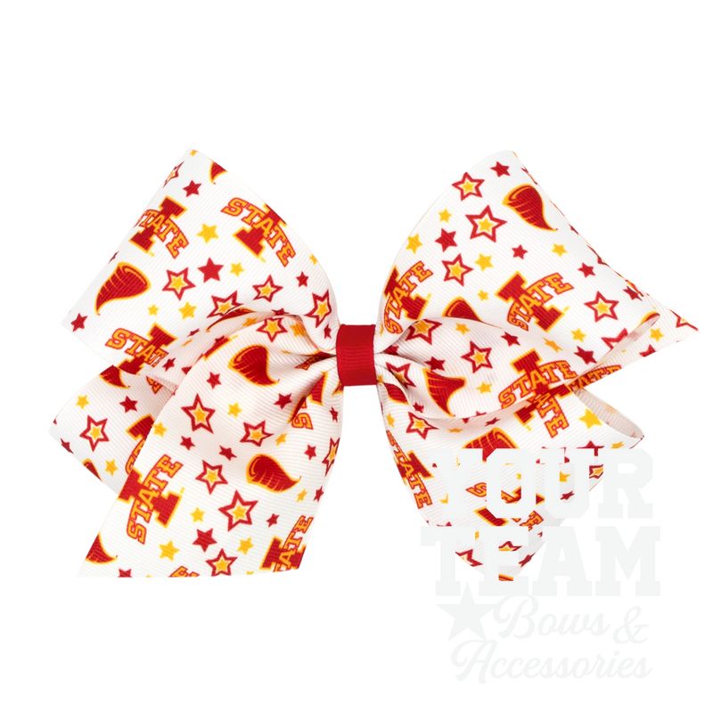 King Iowa State Logo Print Hair Bow