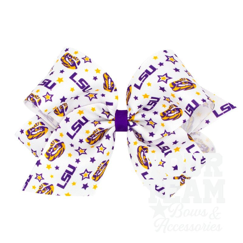 King Louisiana State Logo Print Hair Bow