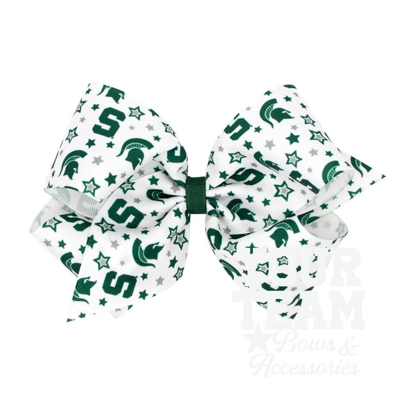 King Michigan State Logo Print Hair Bow