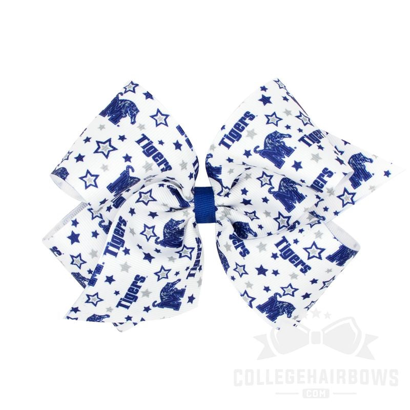 King Signature Collegiate Logo Print Grosgrain Hair Bow