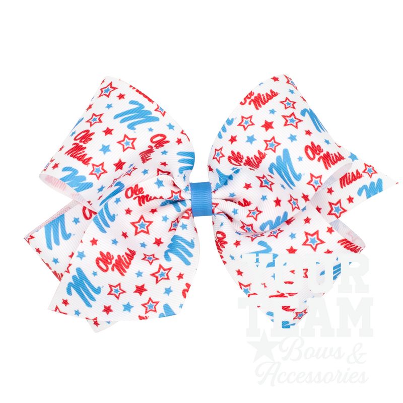 King Ole Miss Logo Print Hair Bow