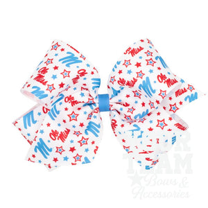 King Ole Miss Logo Print Hair Bow