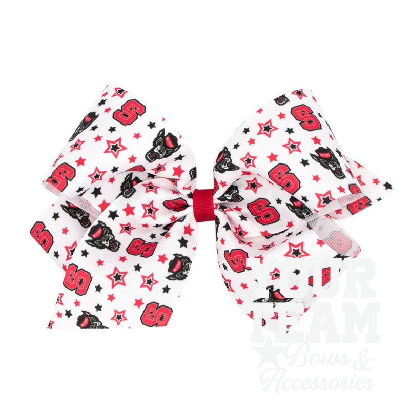 King North Carolina State Logo Print Hair Bow