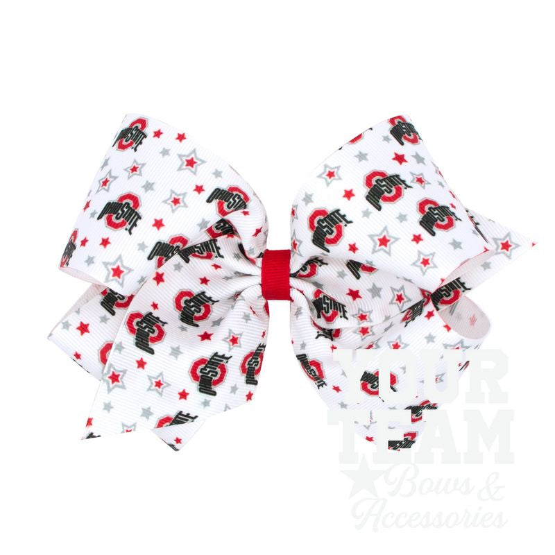 King Ohio State Logo Print Hair Bow