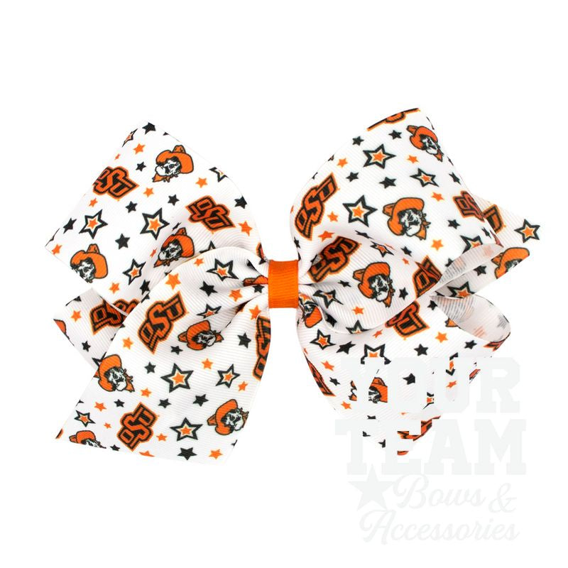 King Oklahoma State Logo Print Hair Bow