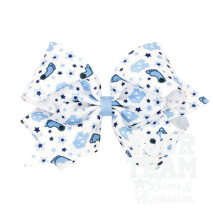 King North Carolina Logo Print Hair Bow