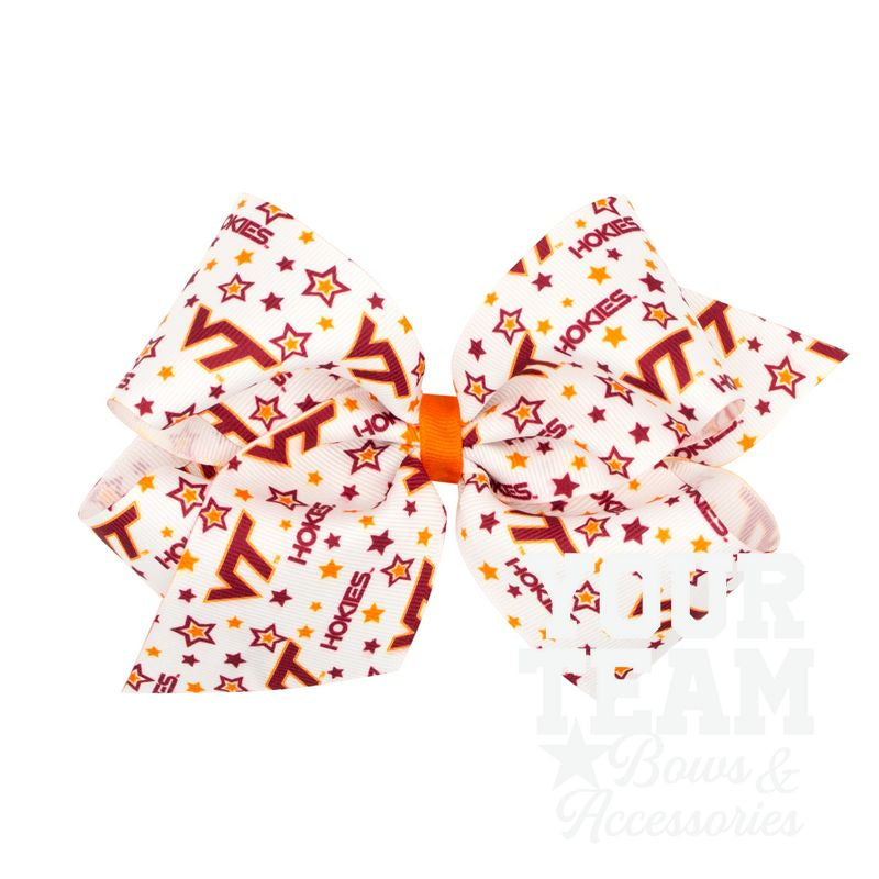 King Virginia Tech Logo Print Hair Bow
