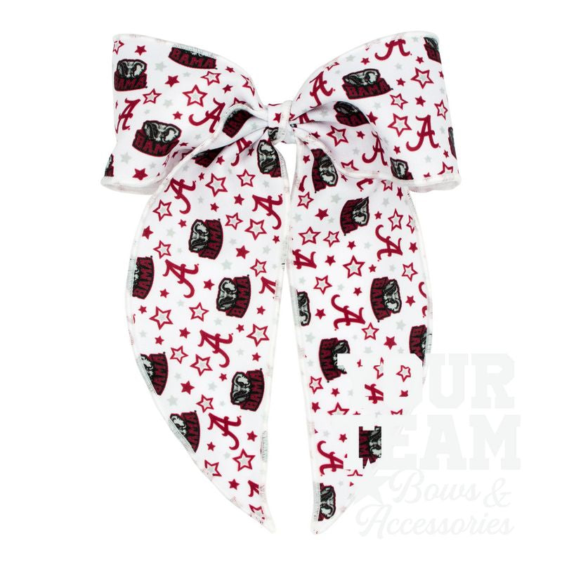 King Alabama Logo Print Whimsy Tail Hair Bow