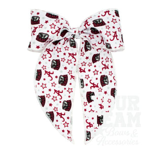 King Alabama Logo Print Whimsy Tail Hair Bow