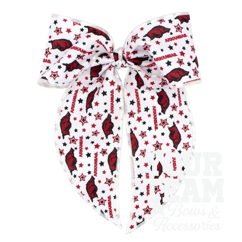 King Arkansas Logo Print Whimsy Tail Hair Bow