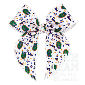 King Florida Logo Print Whimsy Tail Hair Bow
