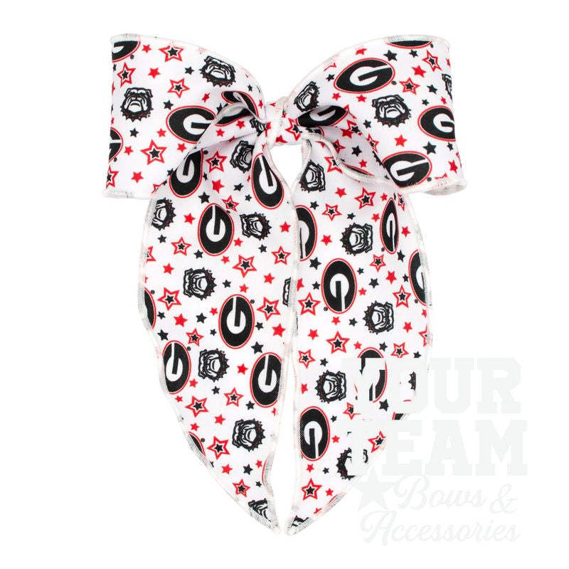 King Georgia Logo Print Whimsy Tail Hair Bow