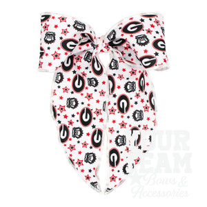 King Georgia Logo Print Whimsy Tail Hair Bow