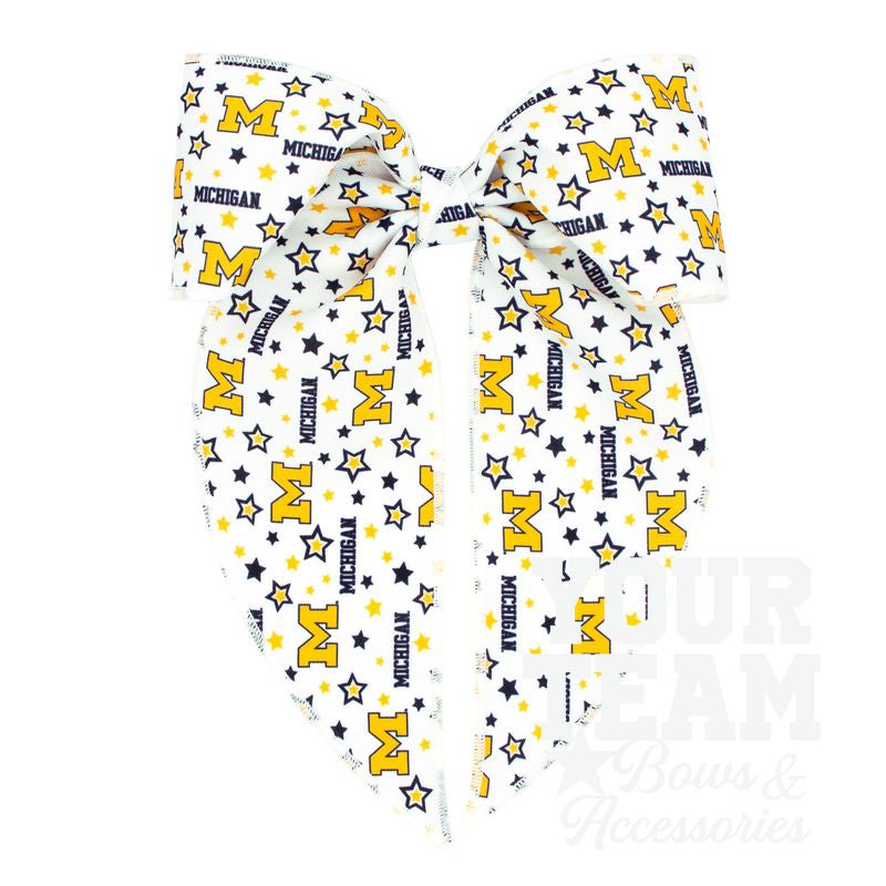 King Michigan Logo Print Whimsy Tail Hair Bow