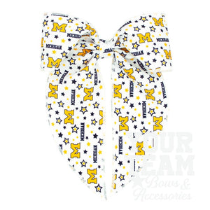 King Michigan Logo Print Whimsy Tail Hair Bow