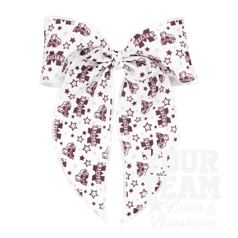 King Mississippi State Logo Print Whimsy Tail Hair Bow