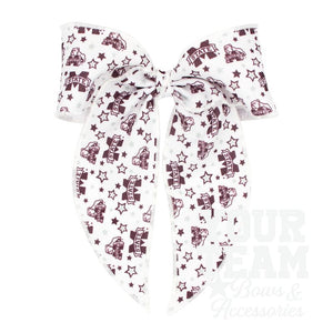King Mississippi State Logo Print Whimsy Tail Hair Bow