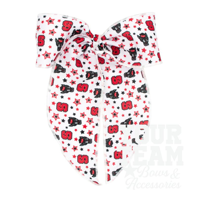 King North Carolina State Logo Print Whimsy Tail Hair Bow
