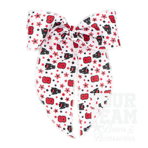 King North Carolina State Logo Print Whimsy Tail Hair Bow