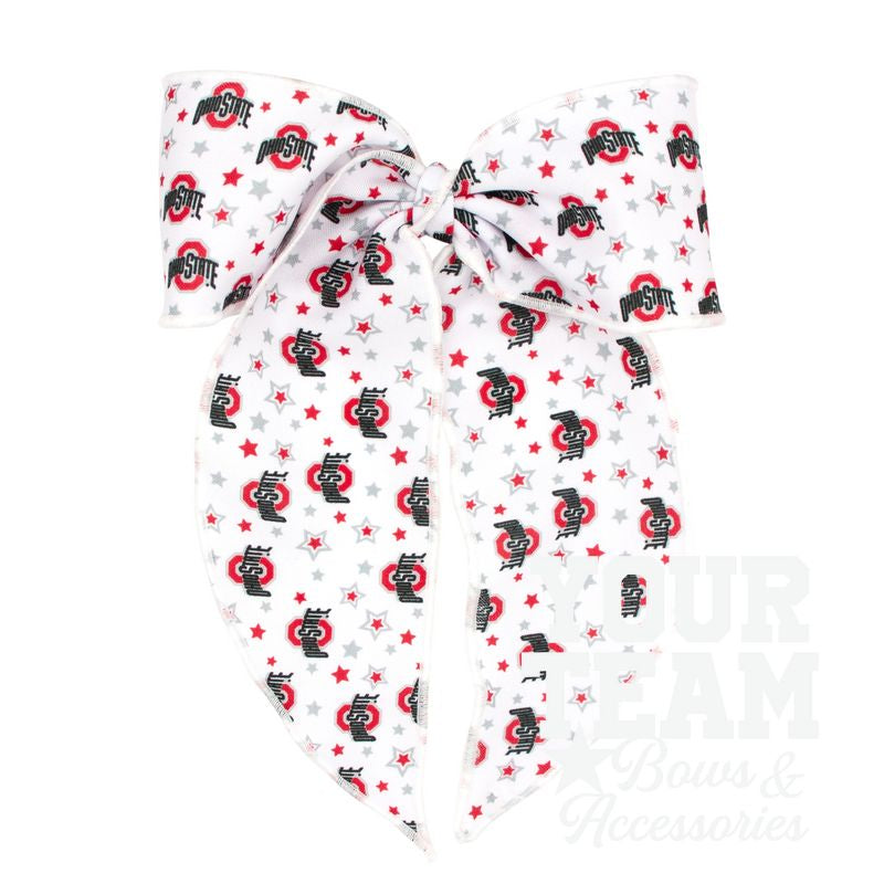 King Ohio State Logo Print Whimsy Tail Hair Bow