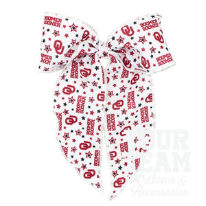 King Oklahoma Logo Print Whimsy Tail Hair Bow