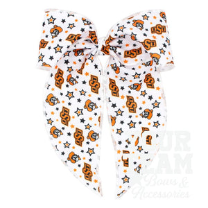 King Oklahoma State Logo Print Whimsy Tail Hair Bow