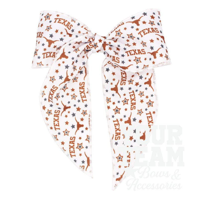 King University of Texas Logo Print Whimsy Tail Hair Bow