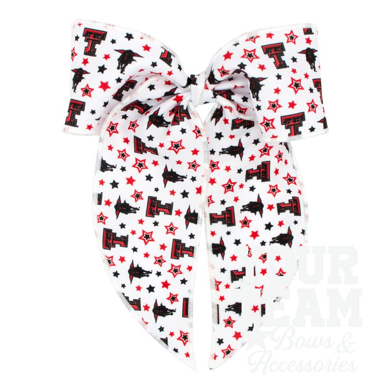 King Texas Tech Logo Print Whimsy Tail Hair Bow