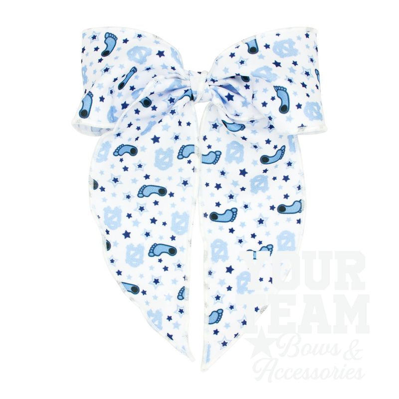 King North Carolina Logo Print Whimsy Tail Hair Bow