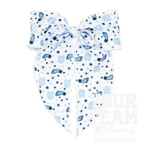 King North Carolina Logo Print Whimsy Tail Hair Bow