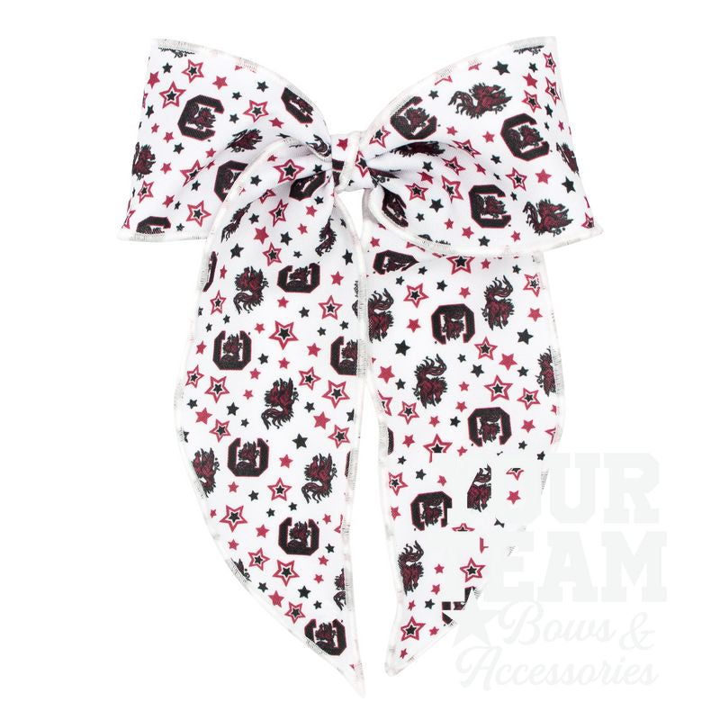 King South Carolina Logo Print Whimsy Tail Hair Bow