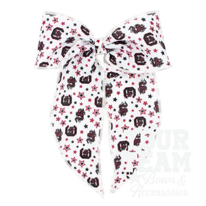 King South Carolina Logo Print Whimsy Tail Hair Bow