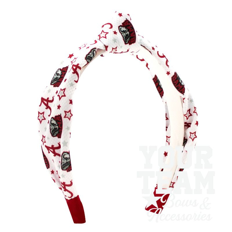 Soft Textured Logo Print Alabama Knot Headband