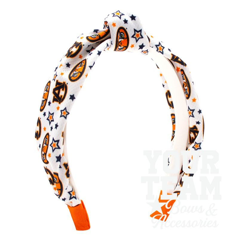 Soft Textured Logo Print Auburn Knot Headband