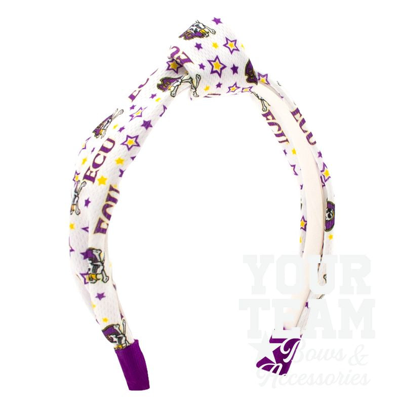 Soft Textured Logo Print East Carolina Knot Headband