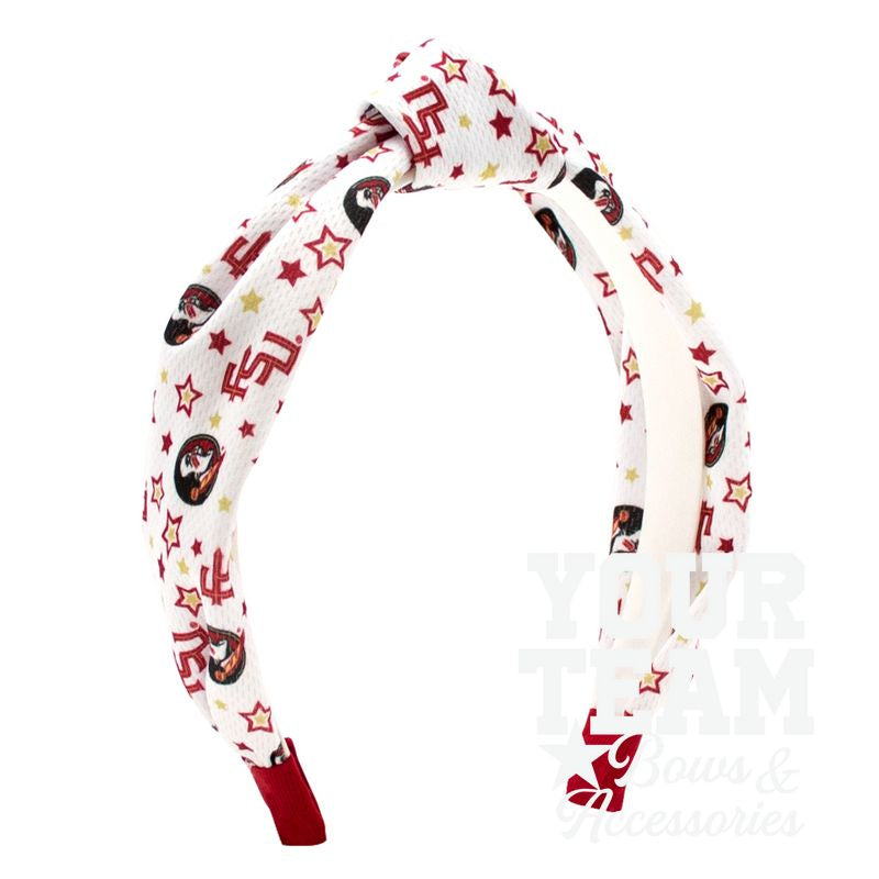 Soft Textured Logo Print Florida State Knot Headband