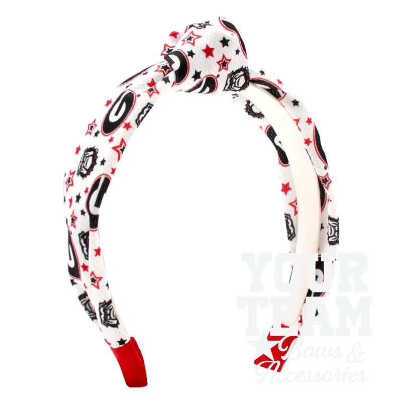 Soft Textured Logo Print Georgia Knot Headband